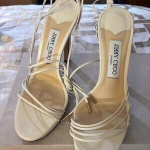 Jimmy Choo Anita Ivory Leather Shoes in original bag/box